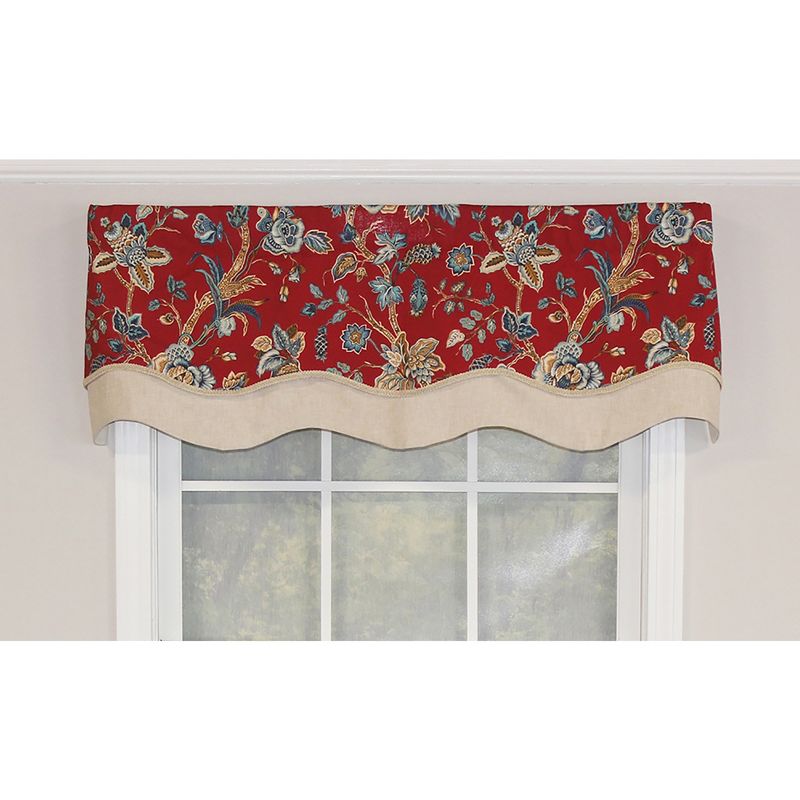 Gianna Glory 3in Rod Pocket Layered Window Valance 50in x 16in by RLF Home, 2 of 5