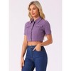 INSPIRE CHIC Women's Casual Short Sleeves Crop Denim Jacket - 4 of 4