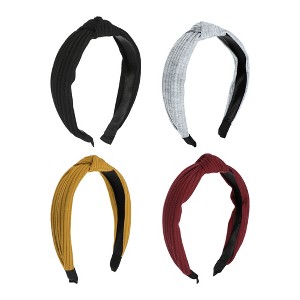 Unique Bargains Textured Cotton Knot Headband 4.72"x1.30" 4 Pcs - 1 of 4