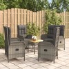 vidaXL Garden Dining Set Gray PE rattan Adjustable Armrests - 2 of 4