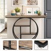 Lirago 41.3" Industrial Console Table 4 Tier Storage Shelf with Circle Base Rustic Brown Entryway Sofa Table for Living Room Hallway - 4 of 4