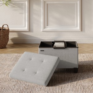 StorageBud Storage Ottoman for Bedroom End of Bed, Velvet Storage Bench, Large Storage Ottoman Bench, Entryway Bench with Storage - 1 of 4
