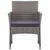 vidaXL Patio Armchairs with Cushions Outdoor Lounge Chair 2 Pcs Poly Rattan - Anthracite - 3 of 4