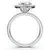 Pompeii3 Certified 2 1/3Ct Pear Diamond Engagement Ring Halo 14k Gold or Pt Lab Created - 2 of 4