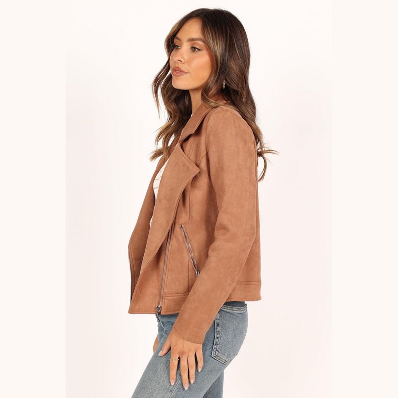 Petal and Pup Womens Spencer Faux Suede Moto Jacket, 5 of 9