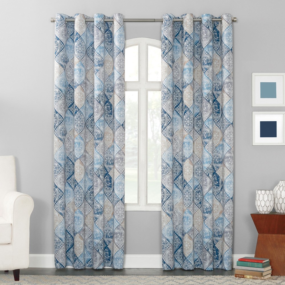 Photos - Curtains & Drapes 54"x63" Sun Zero Room Darkening Jaffery Global Medallion Grommet Curtain P