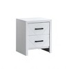ORRD 2-Drawer Nightstand, Fully Assembled White Bedside Table with V-Shape Embossed Drawers & Black Handles - 4 of 4