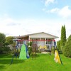 Rinbow colour interesting four function swingset with net swing and face to face metal plastic safe swing seat 550lbs for outdoor playground - 3 of 4