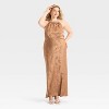 Women's Jacquard Maxi Empire Waist Dress - Wild Fable™ Brown Floral - 2 of 3