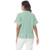 Anna-Kaci Women's Short Sleeve Button-Up Blouse with Peplum Hem and Classic Collar - 4 of 4