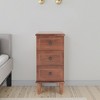 Lirago Brown Wood Nightstand Fully Assembled Narrow 3 Drawer Side Table 23.62x11.81x25.6 Solid Wood MDF Storage Furniture - 4 of 4