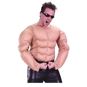Fun World Mens Muscle Shirt Costume - One Size Fits Most - Off-White - 1 of 1