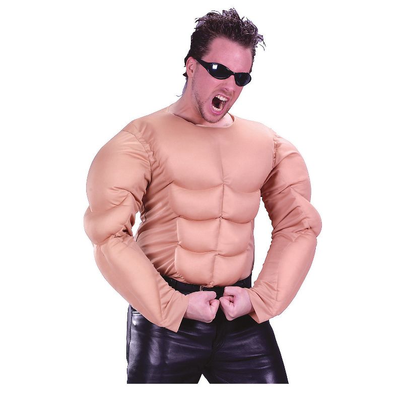 Fun World Mens Muscle Shirt Costume - One Size Fits Most - Off-White, 1 of 2