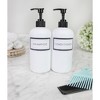 Cornucopia Brands White Shower Pump Bottles, 3pc Set; Plastic Pump Dispensers for Shampoo, Conditioner, and Body Wash - image 3 of 4