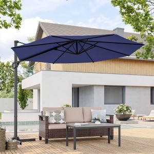 Sonkuki 10 FT Patio Cantilever Umbrella, Outdoor Round Offset Sturdy Umbrellas 360° Rotation - 1 of 4