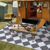 Outdoor Rug for Backyard Modern Checkered Rug Stain-Resistant Non-Slip Balcony Carpet - 2 of 4