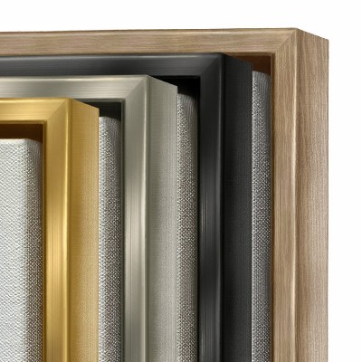 Tranquil Meadow Path Abstract Canvas Print with Gold Frame