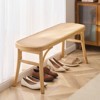 VEVOR Rattan Bench, 43.3" Wooden Rattan Bench, Entrywway Bench with Oak Wood Legs, Bedroom End of Bed Boho Bench with Hand Woven Rattan - 2 of 4