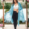 Anna-Kaci Women's Semi Sheer Boho Sequin Fringe Sparkle Drop Shoulder Shrug - 2 of 4