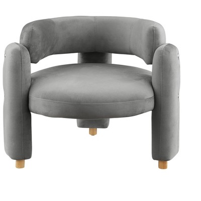 NicBex Velvet Barrel Accent Chair,Upholstered Living Room Chairs with Mid-Height Curved Backrest,Cozy Armchair,Accent Chairs for Living Room