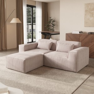 WJShome Modular Sectional Sofa Couch,82.62" Cloud Sofa with Ottoman,Minimalist LoveSofa Wide Deep Seat Convertible Couches for Living Room, Office - 1 of 4