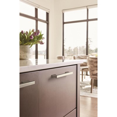 Satin Nickel Modern Cabinet Bar Pull with Mounting Hardware