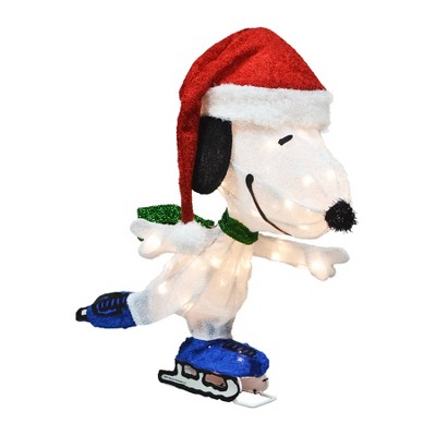 Peanuts 24in Peanuts Led 3d Prelit Yard Décor Skating Snoopy, White ...