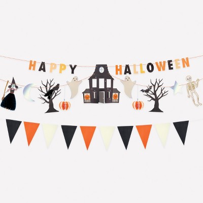 Meri Meri Happy Halloween Garland Set (12' with excess cord - Pack of 1)