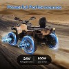 2 Seater Ride On ATV for Kids, 24V Ride On Toy Car with LED Lights, Music, 4 Wheeler Electric Car Battery Powered for Boys Girls, Brown - 3 of 4