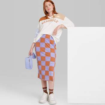 Women's Ascot + Hart Checkered Graphic Maxi Skirt