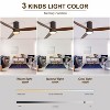 Wanze of Ocean 52 in. Modern Brown Indoor Solid Wood Brown Blades Flush Mount Standard Ceiling Fan with 3-Color Dimmable LED Light - 3 of 4