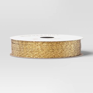 90' Christmas Fabric Ribbon Gold Cord - Wondershop™ - 1 of 3