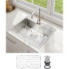 24" x 18" x 9" Drop-In Stainless Steel Single Bowl Kitchen Sink | Modern Top Mount Workstation Sink with Pull-Down Faucet & Accessories - 4 of 4