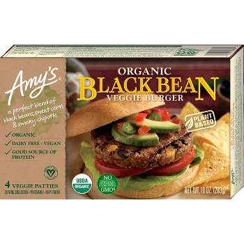 Amy's Organic & Plant Based Frozen Black Bean Veggie Burger - 4ct/10oz