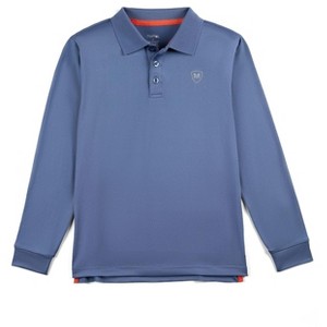 Memoi Boys Silky Soft Dri-Effect Moisture Wicking Long Sleeve Polo Shirt - 1 of 2