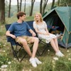 Costway 2-Person Outdoor Folding Loveseat with Cup Holders Armrests Carrying Bag - 2 of 4