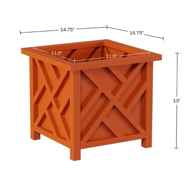 Terracotta Lattice Square Planter Box for Outdoor Spaces