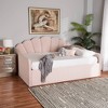 Queen Timila Velvet Fabric Upholstered Daybed Light Pink - Baxton Studio: Seashell-Inspired, No Box Spring Needed - 2 of 4