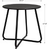 DOMETOUR Steel Outdoor Side Table Round Patio End Table with Adjustable Feet, Elegant Portable End Table for Garden Balcony Yard - 3 of 4