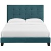 Modway Melanie Queen Velvet Bed – Tufted Button Upholstered Performance Frame in Sea Blue - 4 of 4