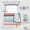 Bacati - Airspace Aqua Navy Green Red 10 pc Crib Bedding Set with Long Rail Guard Cover - 4 of 4