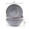 Modern Chic Ribbed Ceramic Stoneware Dinnerware Bowls Set of 4 - Slate Grey - image 4 of 4