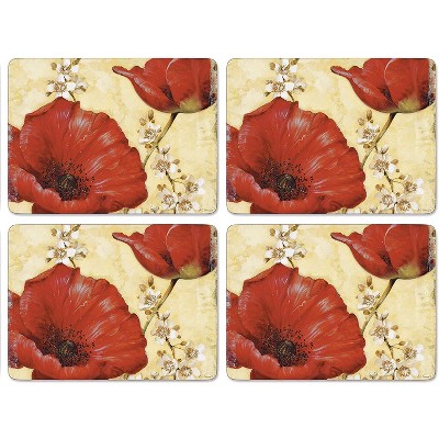 Pimpernel Poppy De Villeneuve Placemats, Set Of 4 - 15.7 X 11.7 Inch ...