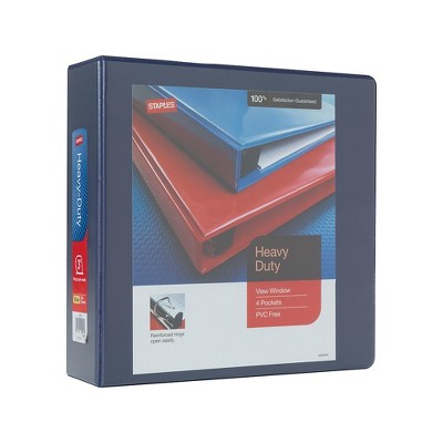 Staples Heavy Duty 3" 3-Ring View Binder Blue (24691) 82668