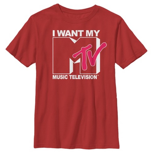 Folde bremse skorsten Boy's Mtv I Want My Music Television T-shirt - Red - Small : Target