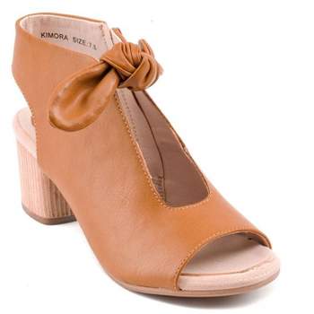 GC Shoes Kimora Bow-Tie Cut Out Block Heel Sandals
