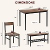 Dining Table Set for 4,Kitchen Table with 2 Chairs and a Bench, with Storage Rack & Metal Frame,Dinette Set for Apartment,Kitchen,Small Space - 3 of 4