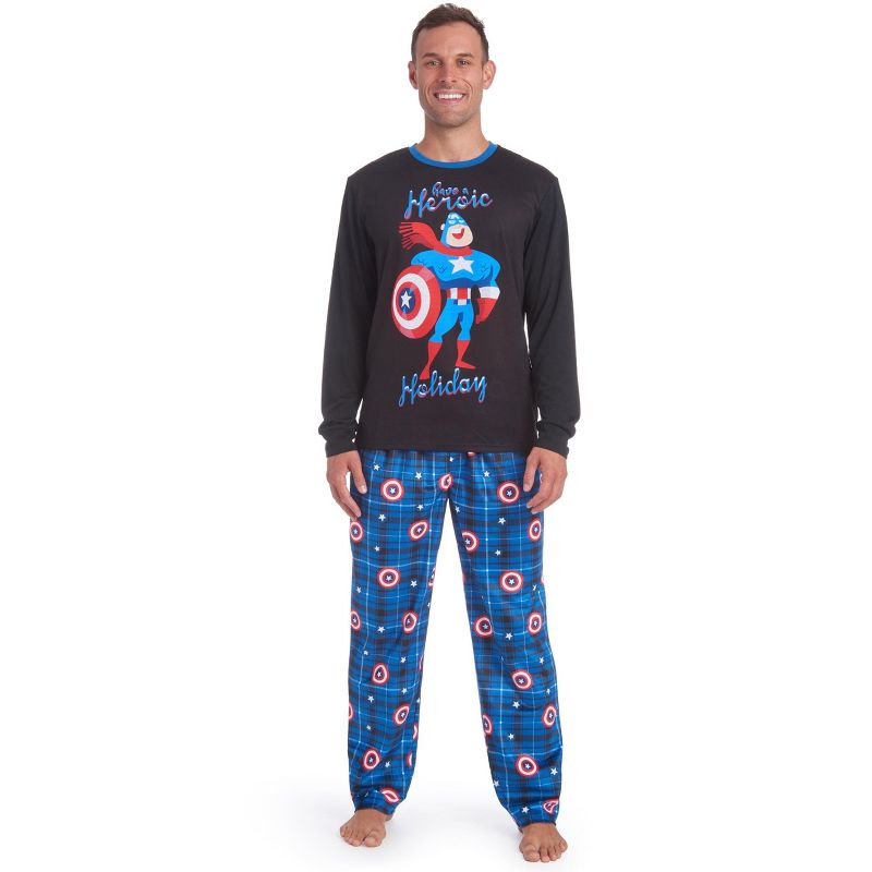 Marvel Spider-Man,Avengers Christmas Adult Pajama Shirt and Pants Sleep Set , 2 of 7