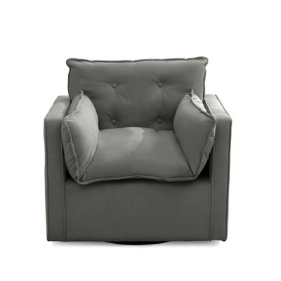 Swivel Accent Chair, Modern Swivel Armchair, Upholstered 360° Reading Sofa for Bedroom Living Room with Solid Metal Base, No Assembly Required