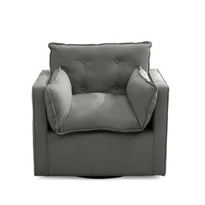 Swivel Accent Chair, Modern Swivel Armchair, Upholstered 360° Reading Sofa for Bedroom Living Room with Solid Metal Base, No Assembly Required - 1 of 4